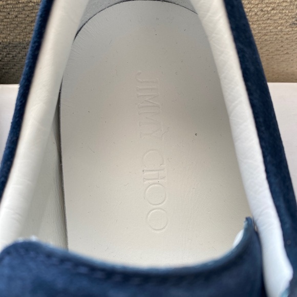 Jimmy Choo cash studded stars fine suede blue navy SZ 11 NWT - Picture 5 of 7